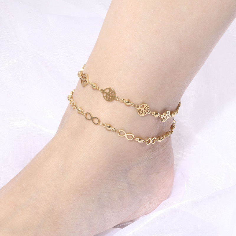 gleznă din oțel inoxidabil 304 de culoare aurie de culoare argintie, cu flori de ochi rău, brățară pe picior, lanț pentru picioare, bijuterii, accesorii pentru femei, 1 bucată