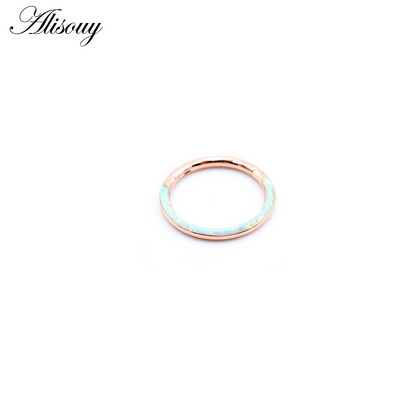 Alisouy 1db 316L rozsdamentes acél 16G csavart csuklós Clicker orr septum gyűrű opál karika szemöldök ajak fülgyűrű test piercing ékszer