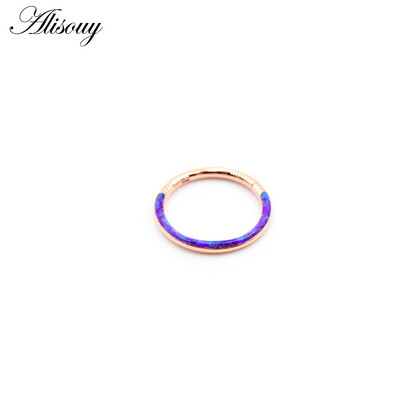 Alisouy 1db 316L rozsdamentes acél 16G csavart csuklós Clicker orr septum gyűrű opál karika szemöldök ajak fülgyűrű test piercing ékszer