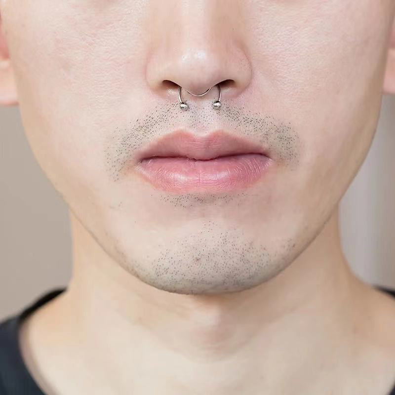 2db Orrcsipesz hamis Septum Piering Orrgyűrűk Punk Nem Piercing Clip Hip Hop Rock Rozsdamentes Acél Divat Nem Perforált