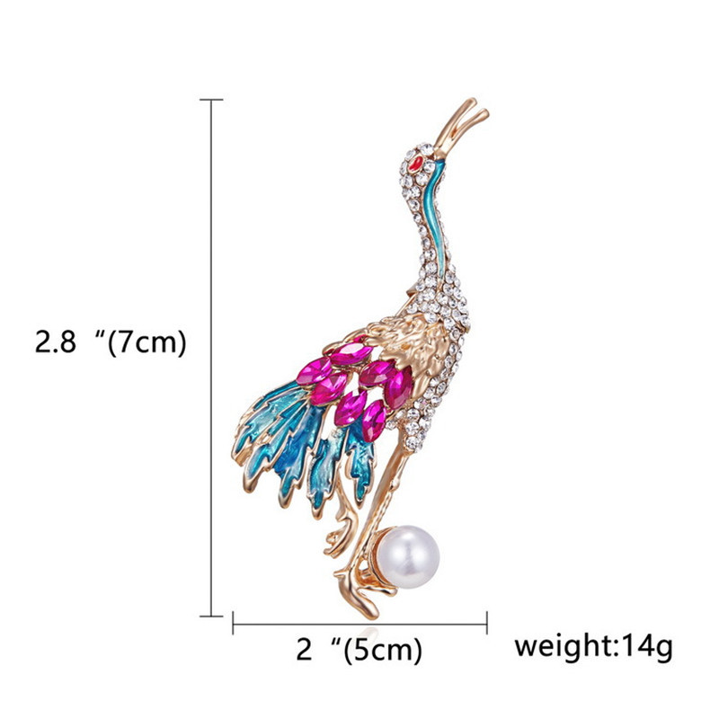 Broșe Crane De Cristal Pentru Femei Frumusețe Pasăre Animal Birou Ocazional Ace pentru broșă cu farmec de nuntă