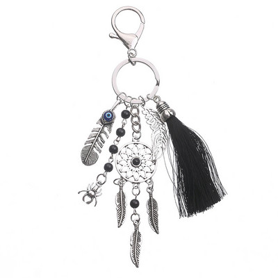 1 buc. Breloc pentru femei Dreamcatcher, ciucuri boem, cu frunze de doamnă, geantă, pandantiv pentru telefon, breloc pentru femei, cadou, lanț de chei, bijuterii boho, cadou