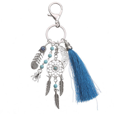 1 buc. Breloc pentru femei Dreamcatcher, ciucuri boem, cu frunze de doamnă, geantă, pandantiv pentru telefon, breloc pentru femei, cadou, lanț de chei, bijuterii boho, cadou