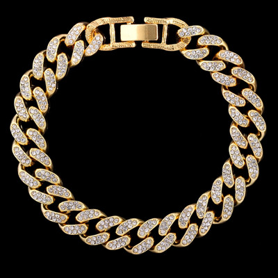 La modă, Iced Out, inimă, cristal, lanț cubanez, gleznă, brățară pentru femei, Hip Hop, pavată cu stras, gleznă, bijuterii desculțe