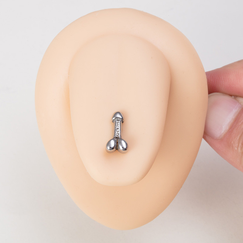 1 bucată din oțel inoxidabil Gesture Limbă Inel Piercing Barbell Punk Letter Skull Spider Tongue Stud Bar pentru Bărbați Femei Bijuterii pentru corp 14G