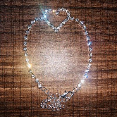 2020, oferta fierbinte, cu strasuri, cu inimă de dragoste, brățară cu lanț de gleznă pentru femei, bijuterii pentru picior de tenis de cristal de lux.