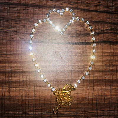 2020, oferta fierbinte, cu strasuri, cu inimă de dragoste, brățară cu lanț de gleznă pentru femei, bijuterii pentru picior de tenis de cristal de lux.