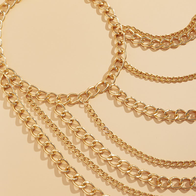 Stil gotic Bikini simplu corp lanț coliere accesorii pentru femei farmec ciucuri corp lanț choker punk cuplu bijuterii de modă