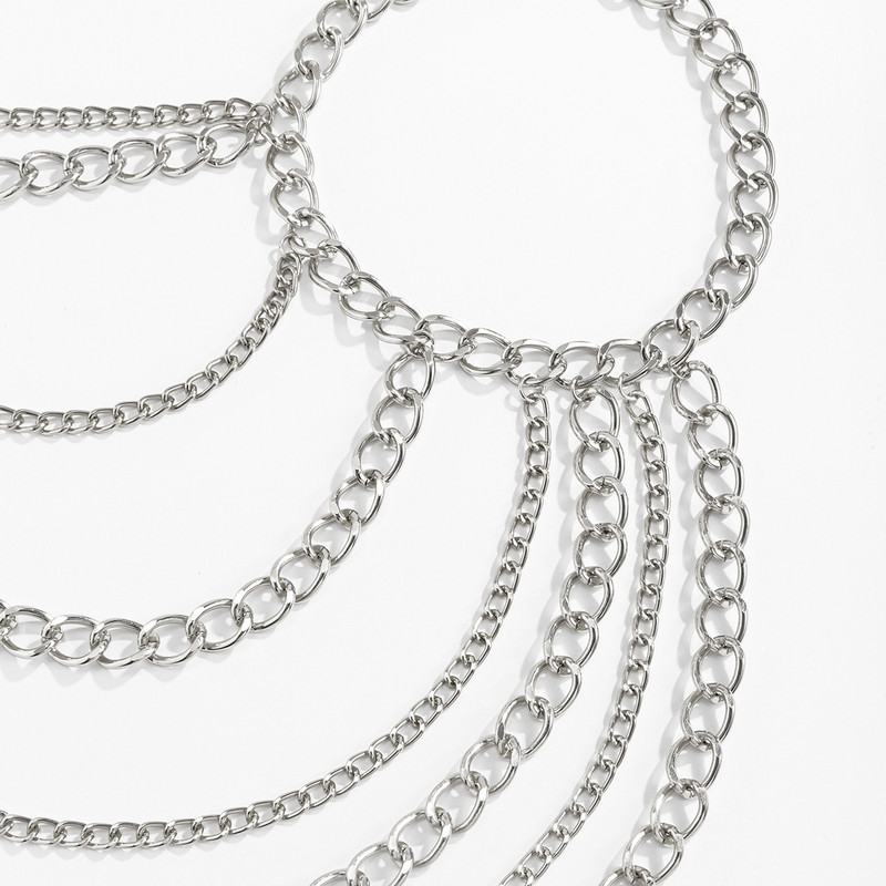 Stil gotic Bikini simplu corp lanț coliere accesorii pentru femei farmec ciucuri corp lanț choker punk cuplu bijuterii de modă