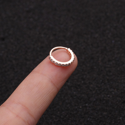 Body Punk Hoop Bendable Sparkling Clear CZ Helix Daith Tragus Piercing Cartilage Cercei Inel pentru nas кольцо в носу