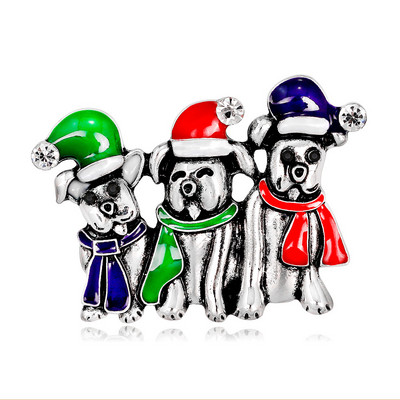 Broșă de Crăciun de Anul Nou pentru femei, modă, pisică, căprioară, pălărie, șosete, cu stras de mere, email, bijuterii animale drăguțe, cadouri pentru copii