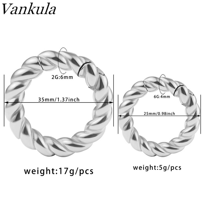 Vankula 2db Új népszerű rozsdamentes acél kender virág mágnes fül súlymérők test ékszerek fülbevaló piercing bővítők hordágyak