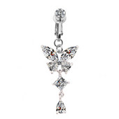 Faux Fake Belly Butterfly Fake Belly Piercing Butterfly Clip στον ομφάλιο ομφαλό Fake Pircing Butterfly χόνδρο σκουλαρίκι κλιπ