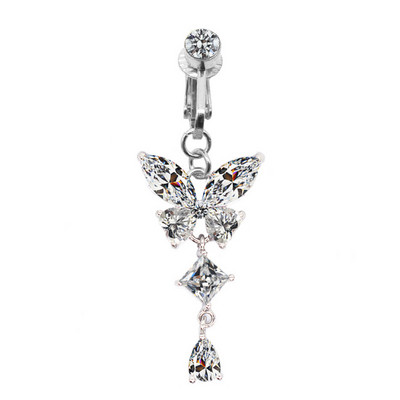 Faux Fake Belly Butterfly Fake Belly Piercing Butterfly Clip στον ομφάλιο ομφαλό Fake Pircing Butterfly χόνδρο σκουλαρίκι κλιπ