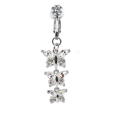 Faux Fake Belly Butterfly Fake Belly Piercing Butterfly Clip στον ομφάλιο ομφαλό Fake Pircing Butterfly χόνδρο σκουλαρίκι κλιπ