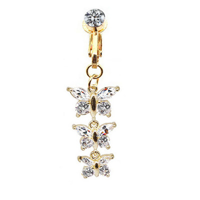 Faux Fake Belly Butterfly Fake Belly Piercing Butterfly Clip στον ομφάλιο ομφαλό Fake Pircing Butterfly χόνδρο σκουλαρίκι κλιπ