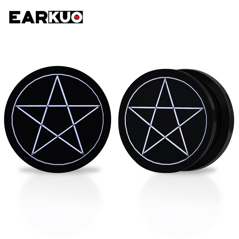 EARKUO Populare pisici acrilice OUIJA Witch Poker dopuri de urechi Piercing tuneluri cercei indicatori expansori bijuterii corpului targi 2 buc