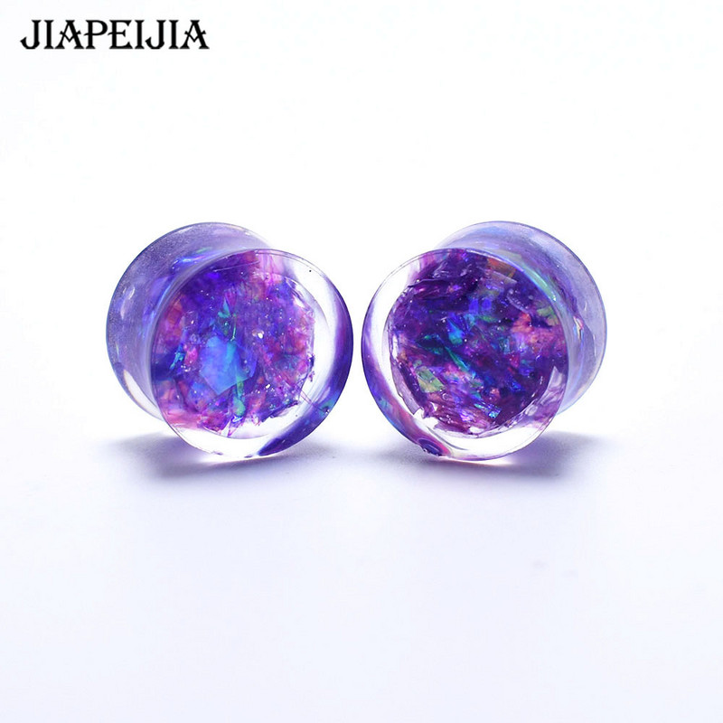 Calibre cu paiete strălucitoare pentru urechi, tuneluri pentru urechi, dopuri expansoare, piercing pentru cercei, 6-30 mm