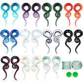 2 buc dopuri de urechi din sticlă Pyrex tunel ureche spirală conică cartilaj cercei calibre Expander targă carne Oreja piercing bijuterii pentru corp