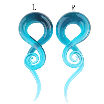 2 buc dopuri de urechi din sticlă Pyrex tunel ureche spirală conică cartilaj cercei calibre Expander targă carne Oreja piercing bijuterii pentru corp