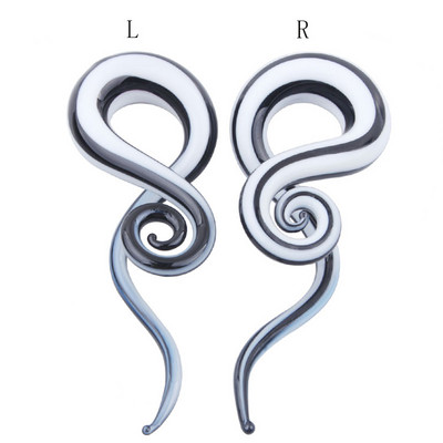 2 buc dopuri de urechi din sticlă Pyrex tunel ureche spirală conică cartilaj cercei calibre Expander targă carne Oreja piercing bijuterii pentru corp