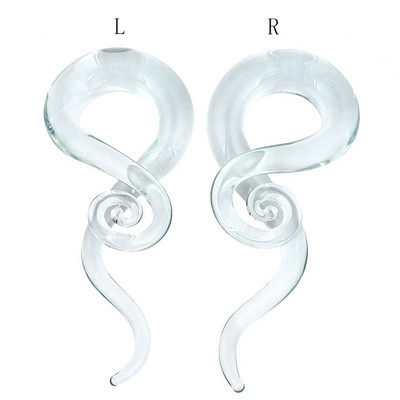 2 buc dopuri de urechi din sticlă Pyrex tunel ureche spirală conică cartilaj cercei calibre Expander targă carne Oreja piercing bijuterii pentru corp