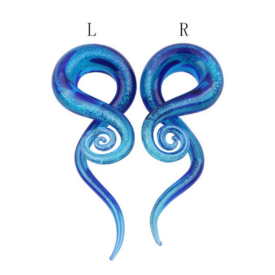 2 buc dopuri de urechi din sticlă Pyrex tunel ureche spirală conică cartilaj cercei calibre Expander targă carne Oreja piercing bijuterii pentru corp