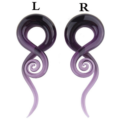 2 buc dopuri de urechi din sticlă Pyrex tunel ureche spirală conică cartilaj cercei calibre Expander targă carne Oreja piercing bijuterii pentru corp