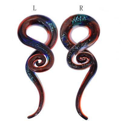 2 buc dopuri de urechi din sticlă Pyrex tunel ureche spirală conică cartilaj cercei calibre Expander targă carne Oreja piercing bijuterii pentru corp