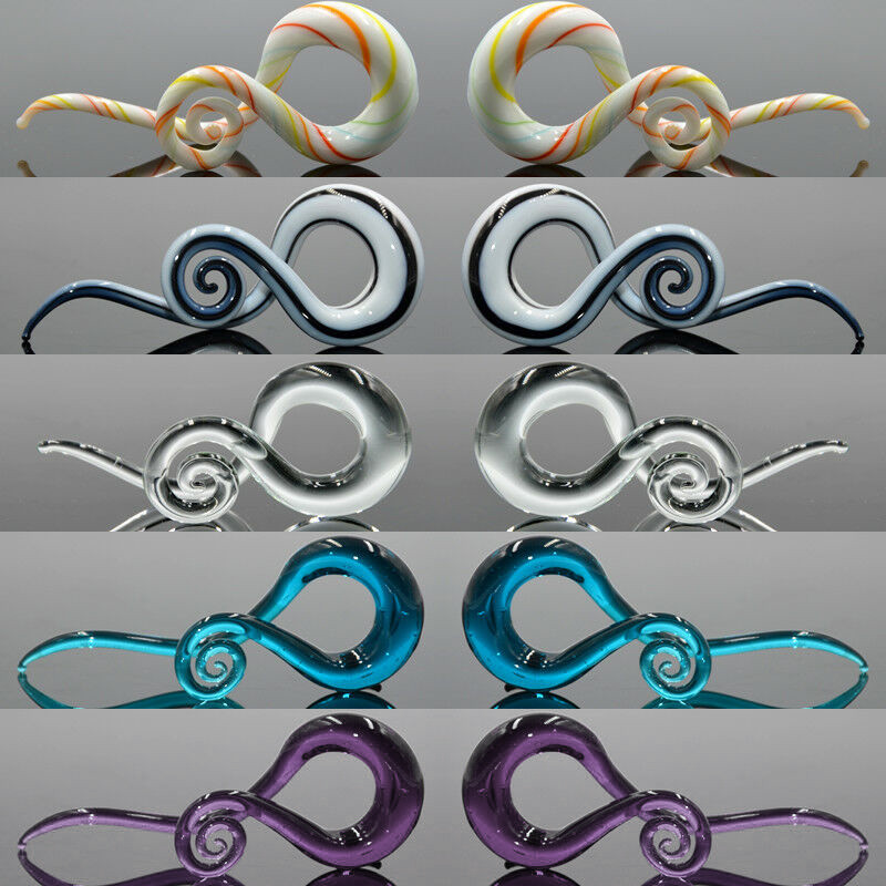 2 buc dopuri de urechi din sticlă Pyrex tunel ureche spirală conică cartilaj cercei calibre Expander targă carne Oreja piercing bijuterii pentru corp