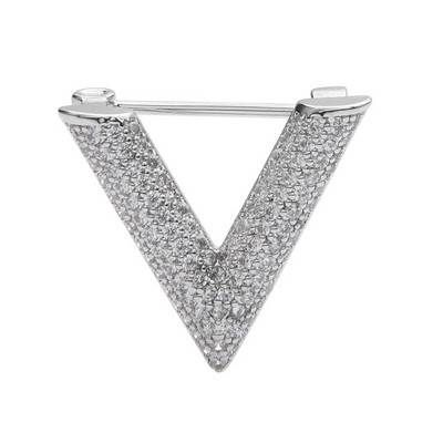 Visokokvalitetni cirkon, mali V broševi, kristalni nakit, kardigan, haljina protiv svjetla, dekolte, ovratnik, igla, kopča za šal, ženski dodaci