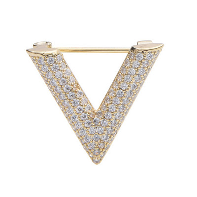 Visokokvalitetni cirkon, mali V broševi, kristalni nakit, kardigan, haljina protiv svjetla, dekolte, ovratnik, igla, kopča za šal, ženski dodaci