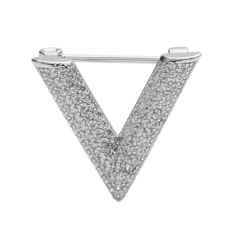 Visokokvalitetni cirkon, mali V broševi, kristalni nakit, kardigan, haljina protiv svjetla, dekolte, ovratnik, igla, kopča za šal, ženski dodaci