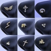 Piercing ékszerek CZ orrgyűrűk orrlyukasztáshoz Rozsdamentes acél orrcsavar nőknek Pillangós orrcsapok L-hajlított orr ékszerek