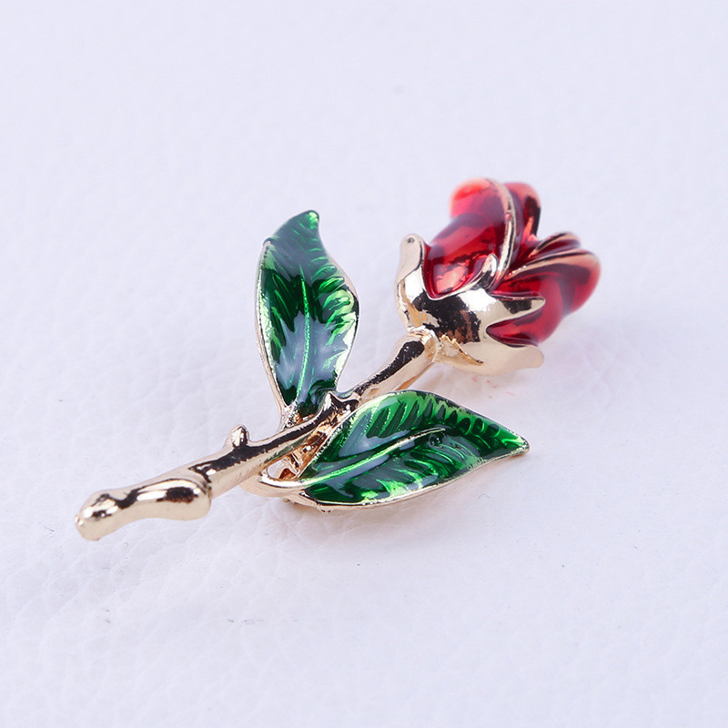 Flori roșii, plantă, pin, buchet, broșă emailată, pentru femei, bărbați, petrecere, buchet de nuntă, îmbrăcăminte diy, costum de rochie, bijuterii de modă