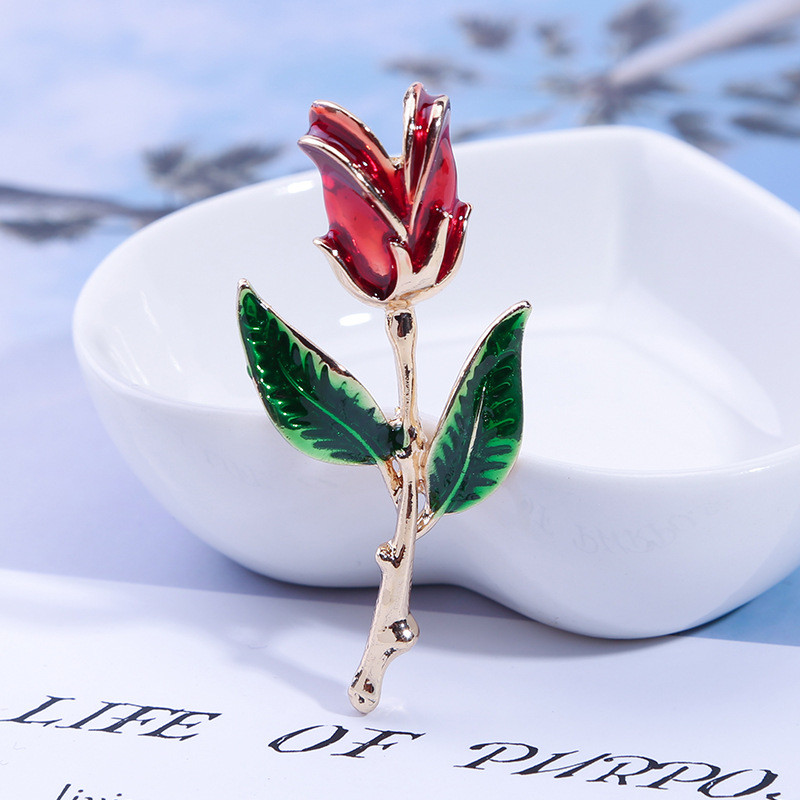 Flori roșii, plantă, pin, buchet, broșă emailată, pentru femei, bărbați, petrecere, buchet de nuntă, îmbrăcăminte diy, costum de rochie, bijuterii de modă