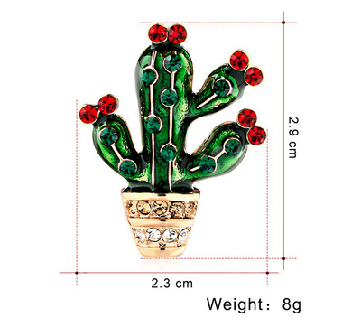 La modă cactus, flori emailate, broșă pentru femei și bărbați, cămașă de cristal, geantă cu rever, insignă cu plante amuzante, cadou de bijuterii pentru copii