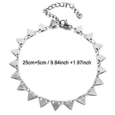 MinaMaMa Straturi duble din oțel inoxidabil cu paiete lanț de gleznă Lanț pentru picioare Yoga de vară Brățară pentru picior de plajă Breloc gleznă Bijuterii