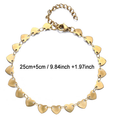 MinaMaMa Straturi duble din oțel inoxidabil cu paiete lanț de gleznă Lanț pentru picioare Yoga de vară Brățară pentru picior de plajă Breloc gleznă Bijuterii