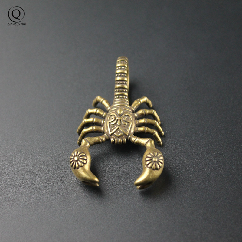 Breloc cu scorpion din cupru solid lucrat manual Breloc din alamă Pandantive Breloc cu personalitate creativă de epocă Suport cheie mascotă Bijuterii