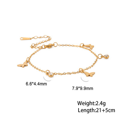 Skyrim Bohemia Inimă Cristal Picior Brățară gleznă de culoare aurie din oțel inoxidabil Lanț de picior de plajă Bijuterii cadou pentru femei fete