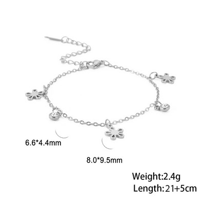 Skyrim Bohemia Inimă Cristal Picior Brățară gleznă de culoare aurie din oțel inoxidabil Lanț de picior de plajă Bijuterii cadou pentru femei fete