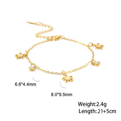 Skyrim Bohemia Inimă Cristal Picior Brățară gleznă de culoare aurie din oțel inoxidabil Lanț de picior de plajă Bijuterii cadou pentru femei fete