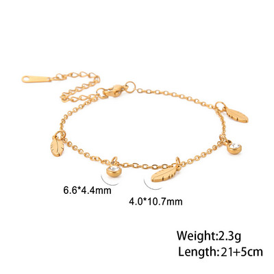 Skyrim Bohemia Inimă Cristal Picior Brățară gleznă de culoare aurie din oțel inoxidabil Lanț de picior de plajă Bijuterii cadou pentru femei fete