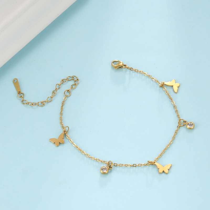 Skyrim Bohemia Inimă Cristal Picior Brățară gleznă de culoare aurie din oțel inoxidabil Lanț de picior de plajă Bijuterii cadou pentru femei fete