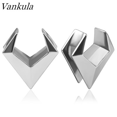 Vankula 2PC Novi hipoalergenski čepovi za sedlo od nehrđajućeg čelika Mjerači za uši Tuneli Prošivači za piercing Nosači Nakit za tijelo