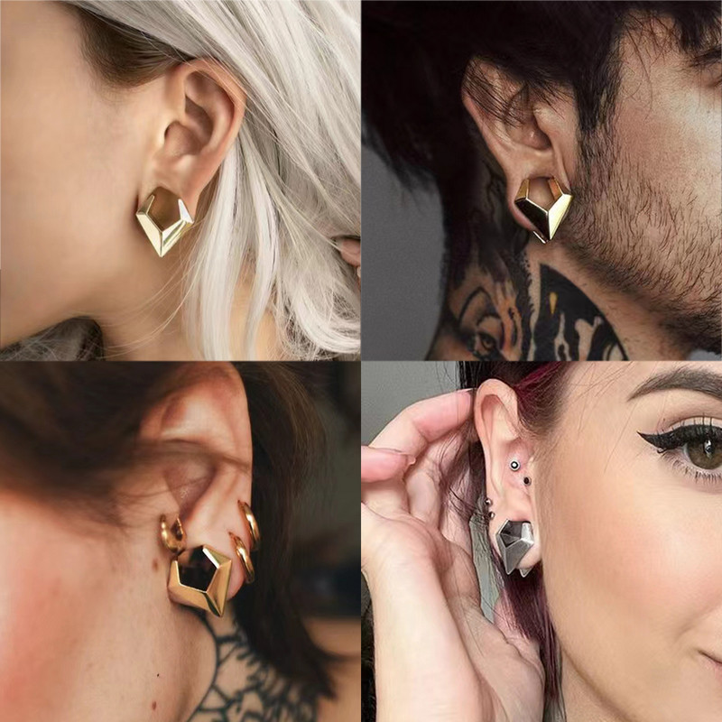 Vankula 2PC Novi hipoalergenski čepovi za sedlo od nehrđajućeg čelika Mjerači za uši Tuneli Prošivači za piercing Nosači Nakit za tijelo