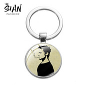 SIAN Classic Film Fight Club Retro Breloc foto Steampunk Film fierbinte Naș Poster Sticlă Cabochon Breloc Suport cheie mașină