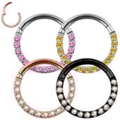 G23 titan cerc cu segmente cu balamale CZ cercel mic inel pentru nas Clicker cartilajul urechii Tragus Helix Labret Piercing pentru buze Bijuterii pentru corp