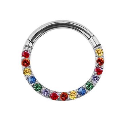 G23 titan cerc cu segmente cu balamale CZ cercel mic inel pentru nas Clicker cartilajul urechii Tragus Helix Labret Piercing pentru buze Bijuterii pentru corp